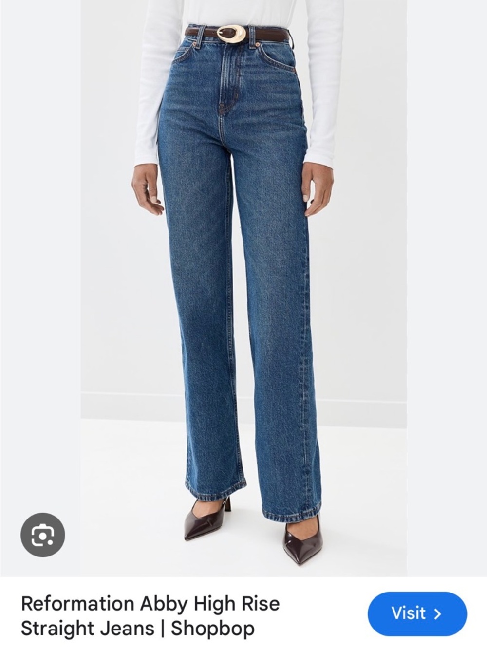 Reformation High-Rise Straight Jeans — Blue Denim